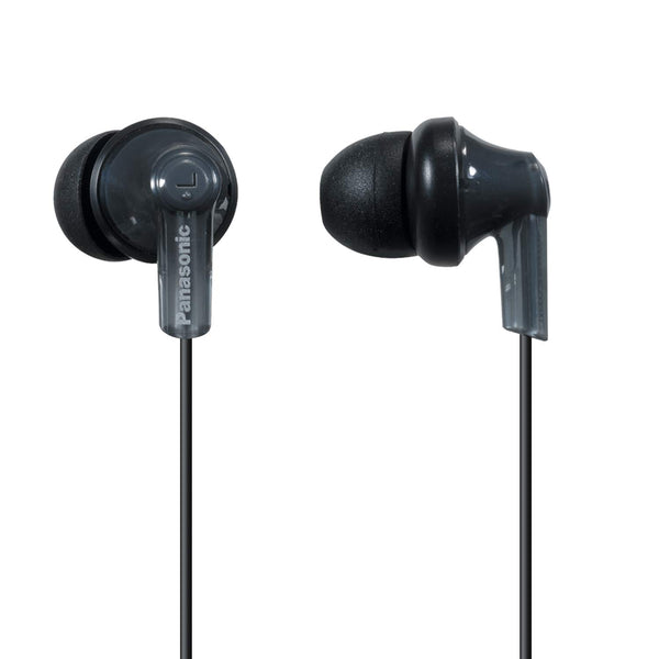 Panasonic ErgoFit In-Ear Earbud Headphones RP-HJE120-K (Black) NO MICROPHONE Dynamic Crystal Clear Sound, Ergonomic Comfort-Fit