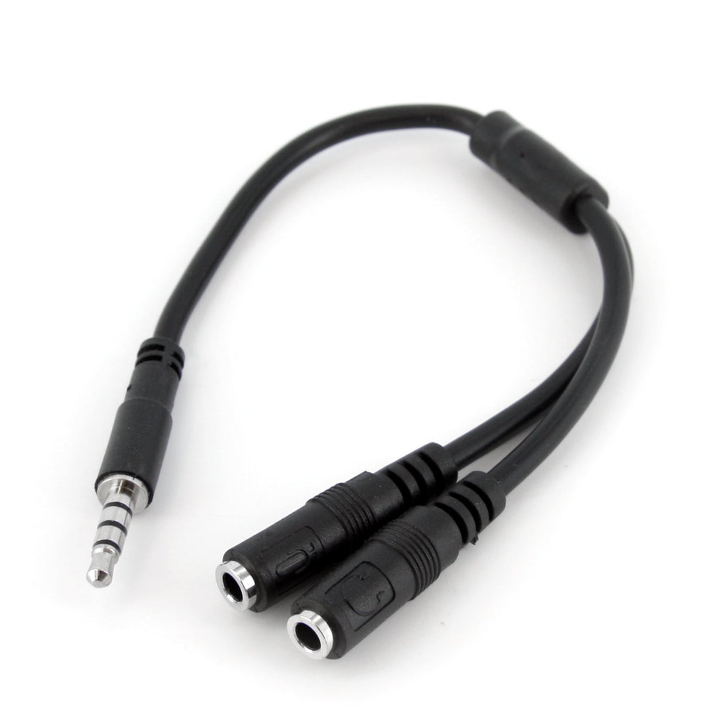 Headphone/Microphone Audio Splitter Cable - Black - For Use with PCP-1 –  telemedicine-supply