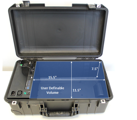 Carry-On Power Case™ 100 - Wheeled Case with Built In Power System and USB 3.0 Hub - Choice of Colors - Black or Orange