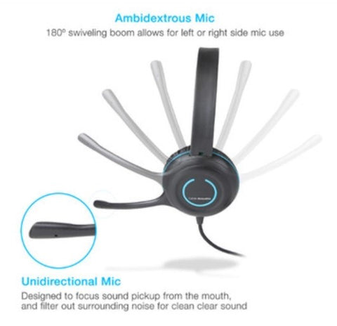 Headset - Cyber Acoustic AC-5002 Headset - OVER EAR - 3.5MM - WITH MIC