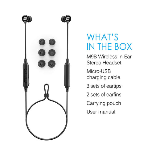 SORRY - OUT OF STOCK MEE audio M9B Bluetooth Wireless Noise-Isolating in-Ear Headphones with Headset (New Version)