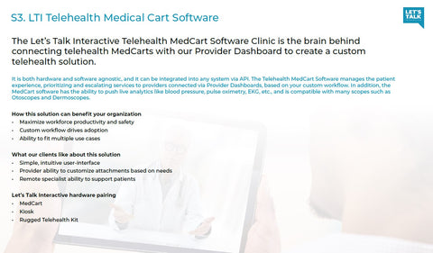 Let's Talk Interactive Telemedicine Software Platform - $3600 Annual Subscription ($300/mo) +$49.99/Provider Monthly - $0 Setup Fee (Sold, Installed and Supported by Let's Talk Interactive - Click for Details)