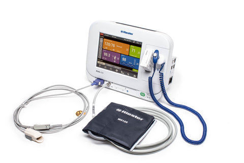 RVS-100 Vital Signs Monitor - NIBP-HR-SpO2-Temp - Neonatal to Adult - Monitor, Spot Check and Triage Modes - Ships with 500 Temp Probe Covers and 20 Rolls Thermal Printer Paper with Standard SKUs