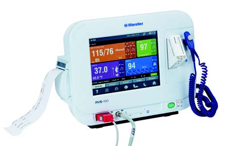 RVS-100 Vital Signs Monitor - NIBP-HR-SpO2-Temp - Neonatal to Adult - Monitor, Spot Check and Triage Modes - Ships with 500 Temp Probe Covers and 20 Rolls Thermal Printer Paper with Standard SKUs