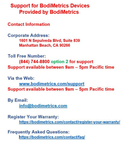 BodiMetrics Monitors - Features Comparison Chart - Free Download