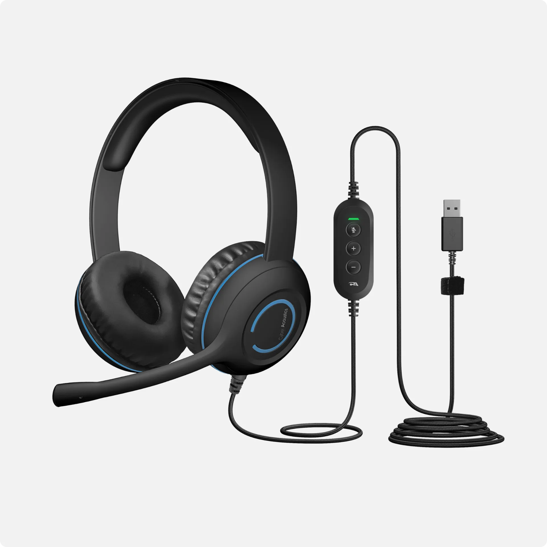 Headset  w/ Mic - Cyber Acoustics - On Ear - USB Connector